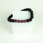 Orchid Opal & Lava Stone Beaded Bracelet - New Design
