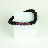 Orchid Opal & Lava Stone Beaded Bracelet - New Design