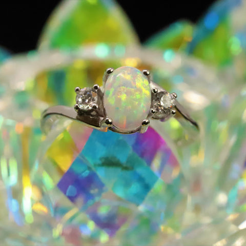 Opal rings for women Oval white opal engagement ring Opal | Etsy Polska |  Engagement rings opal, White opal engagement ring, Opal engagement ring set