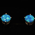 Pacific Sapphire Opal Stud Earrings