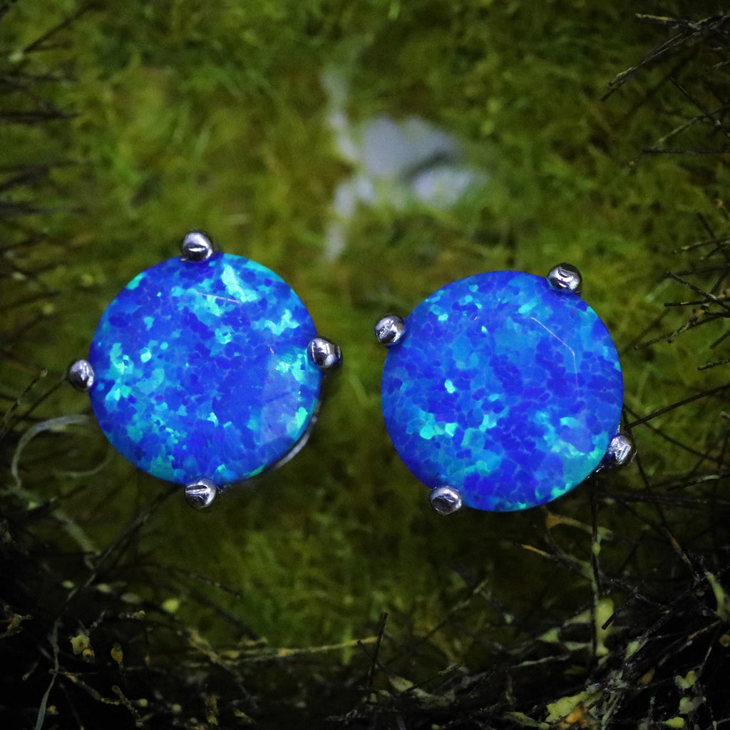 Blue fire hotsell opal earrings