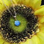 Faceted Pacific Sapphire Opal Necklace 14k Gold Plated 8mm