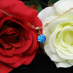 Faceted Pacific Sapphire Opal Necklace 14k Gold Plated 8mm