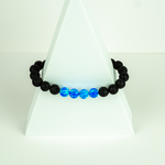 Pacific Sapphire Opal & Lava Stone Beaded Bracelet