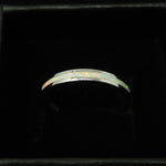 3mm Single Band Pearl White Opal Ring - 925 Sterling Silver Stackable Ring