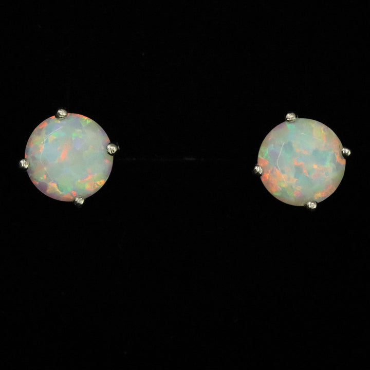 Pearl White Opal Stud Earrings - The Opal Dealer