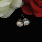 Pearl White Opal Stud Earrings