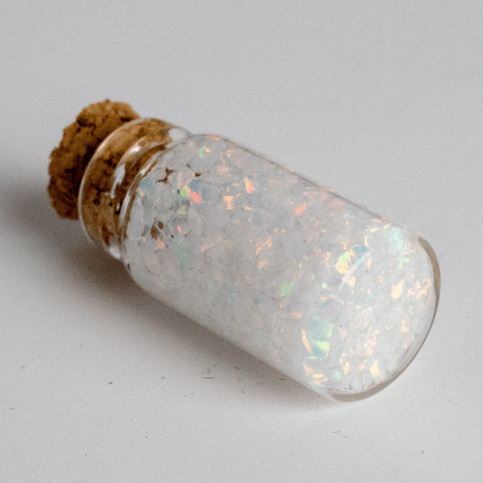 Pearl White Crushed Opal Mini Vial - The Opal Dealer