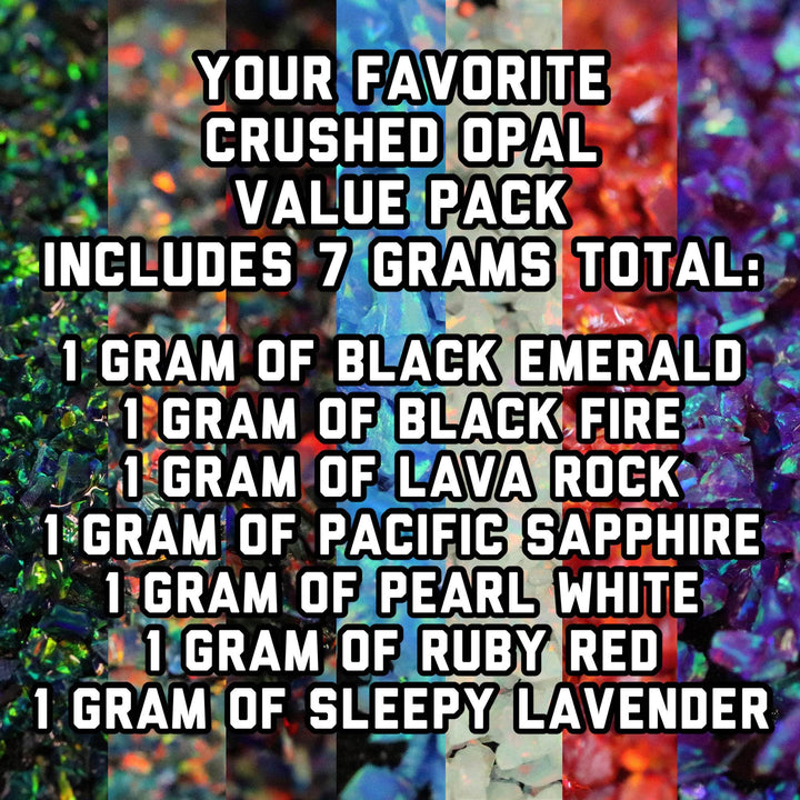 Your Favorite Crushed Opal Value Pack - 7 Grams Total - The Opal Dealer