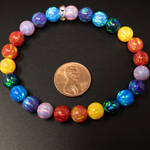 Rainbow Opal Beaded Bracelet - Alternating Color Pattern