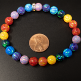 Rainbow Opal Beaded Bracelet - Alternating Color Pattern