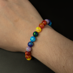 Rainbow Opal Beaded Bracelet - Alternating Color Pattern