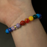 Rainbow Opal Beaded Bracelet - Alternating Color Pattern