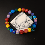 Rainbow Opal Beaded Bracelet - Alternating Color Pattern