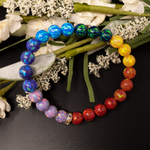 Rainbow Opal Beaded Bracelet - Continuous Color Pattern