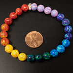 Rainbow Opal Beaded Bracelet - Continuous Color Pattern