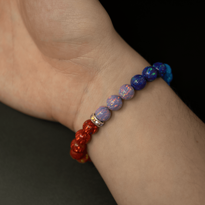 Rainbow Opal Beaded Bracelet - Continuous Color Pattern - The Opal Dealer