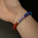 Rainbow Opal Beaded Bracelet - Continuous Color Pattern