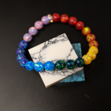 Rainbow Opal Beaded Bracelet - Continuous Color Pattern