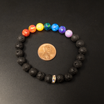 Rainbow Opal & Lava Stone Beaded Bracelet