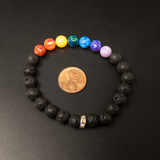 Rainbow Opal & Lava Stone Beaded Bracelet