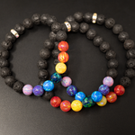 Rainbow Opal & Lava Stone Beaded Bracelet