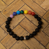 Rainbow Opal & Lava Stone Beaded Bracelet
