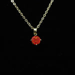 Faceted Ruby Red Opal Necklace 14k Gold Plated 8mm