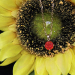 Faceted Ruby Red Opal Necklace 14k Gold Plated 8mm