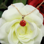 Faceted Ruby Red Opal Necklace 14k Gold Plated 8mm