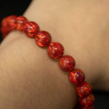 Ruby Red Opal Beaded Bracelet - New Design