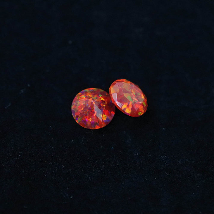 Ruby Red Diamond Cut Faceted Opal Stones - The Opal Dealer