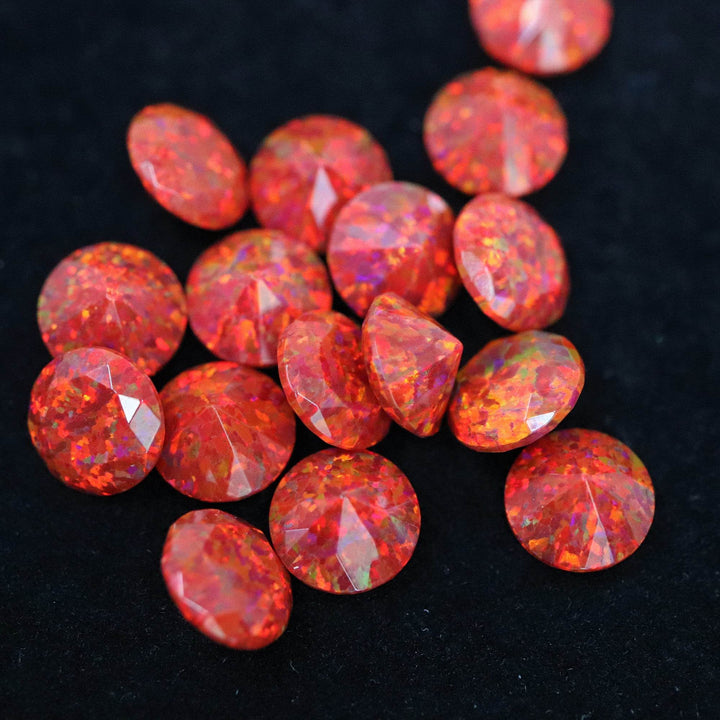 Ruby Red Diamond Cut Faceted Opal Stones - The Opal Dealer