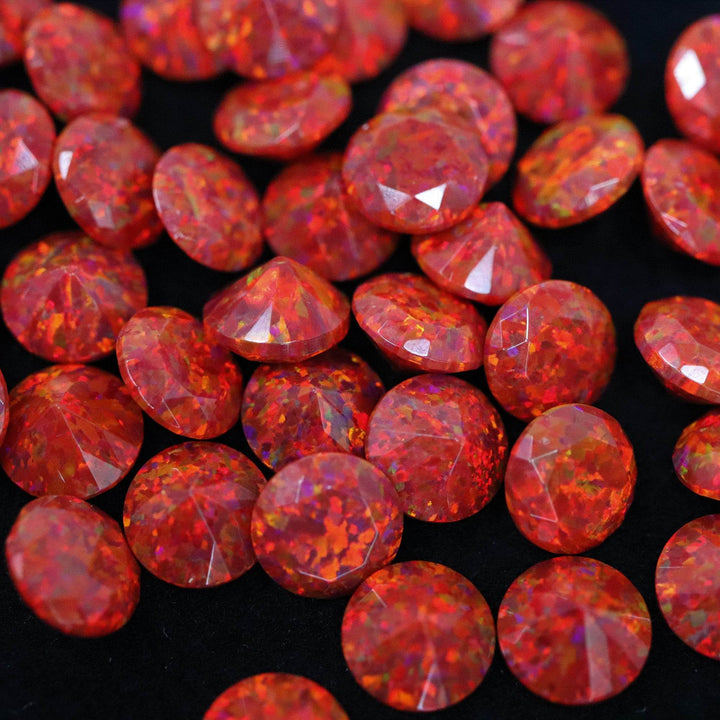 Ruby Red Diamond Cut Faceted Opal Stones - The Opal Dealer