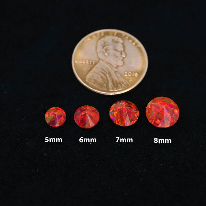 Ruby Red Diamond Cut Faceted Opal Stones - The Opal Dealer