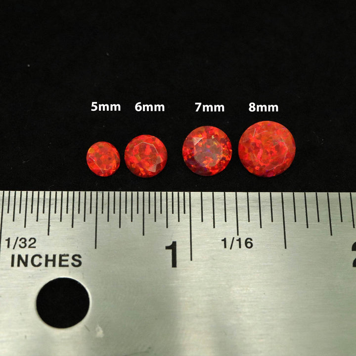 Ruby Red Diamond Cut Faceted Opal Stones - The Opal Dealer