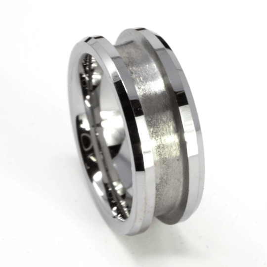 Tungsten Ring Blank 8mm Wide 4mm Channel - The Opal Dealer