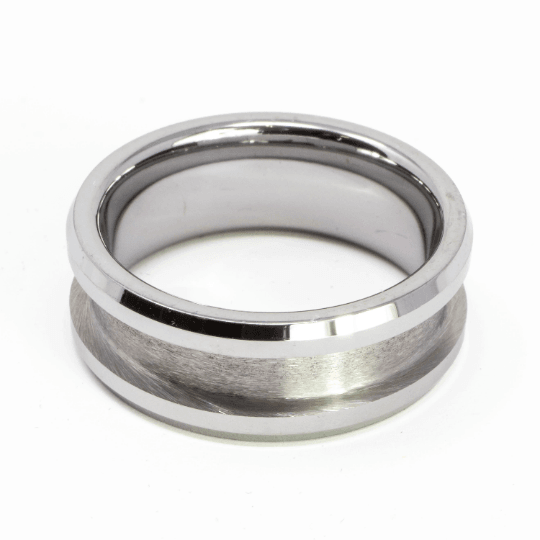 Tungsten Ring Blank 8mm Wide 4mm Channel - The Opal Dealer