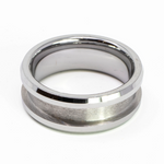Tungsten Ring Blank 8mm Wide 4mm Channel