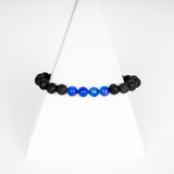 Twilight Opalescence & Lava Stone Beaded Bracelet