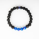 Twilight Opalescence & Lava Stone Beaded Bracelet