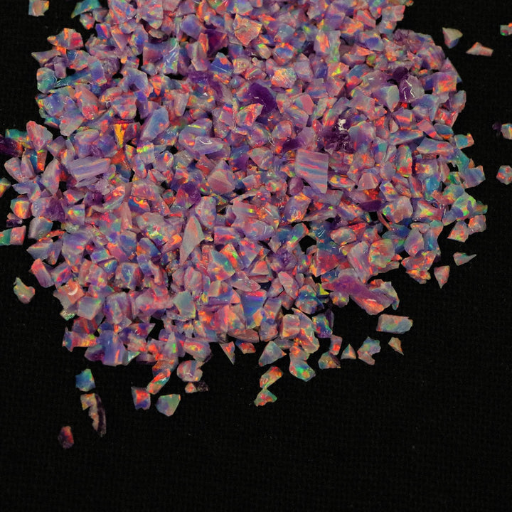 Aprilopal Light Purple Crushed Astral Opal™ with Rainbow Fire - Lab-Created Inlay ...