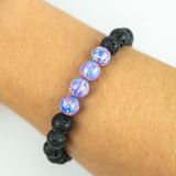Ultra Violet Opal & Lava Stone Beaded Bracelet - New Design