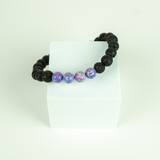 Ultra Violet Opal & Lava Stone Beaded Bracelet