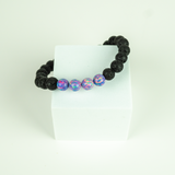 Ultra Violet Opal & Lava Stone Beaded Bracelet - New Design