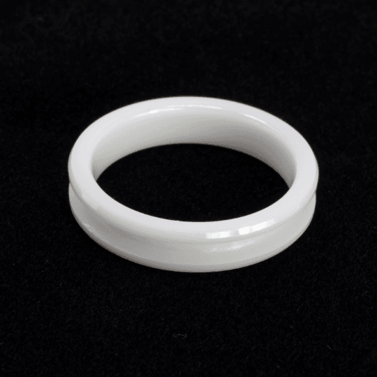 White Ceramic Ring Blank 4mm Wide 2mm Channel - The Opal Dealer