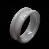 White Ceramic Ring Blank 8mm Wide 4mm Channel