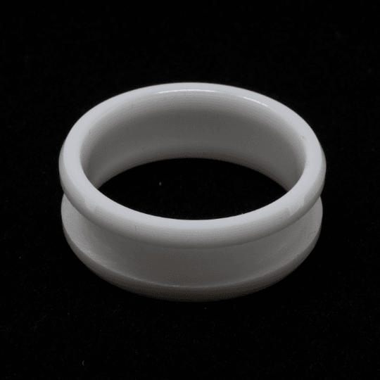 White Ceramic Ring Blank 8mm Wide 4mm Channel - The Opal Dealer