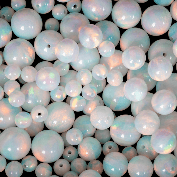 White Rainbow Opalescence Craft Beads - The Opal Dealer