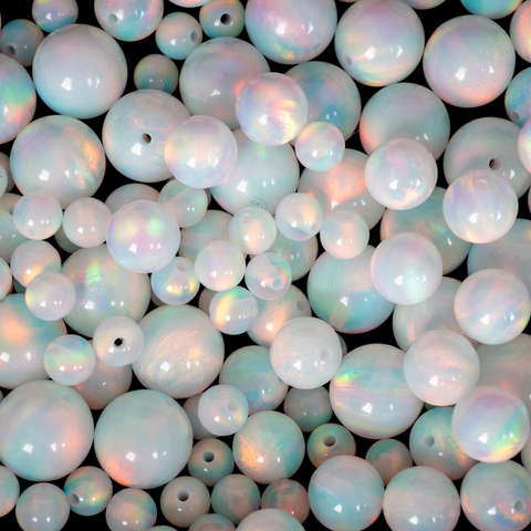 White Rainbow Opalescence Craft Beads